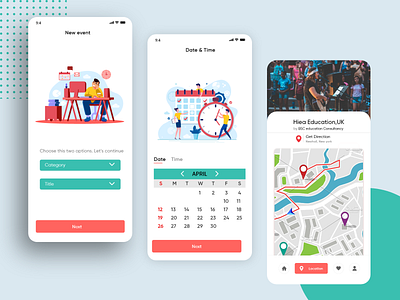 Event app app app ui kit clean event event app ios app design management app minimal party planing ui ui design ux design