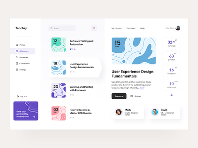 Teachzy: Online courses app app design application cards courses dashboard design design system edtech education education app interface platform product design saas site user interface web web application website