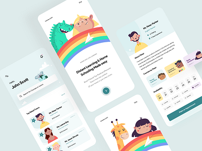 Kids Educational Platform clean course editorial design education illustration kids kids app mobile online students study teacher tutor ui ui ux user interface