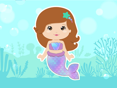 Mermaid illustration mermaid underwater vector art