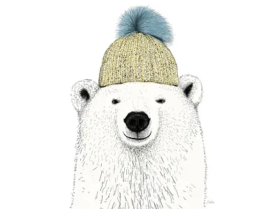 Bear with Beannie animal animal art art artwork beannie bear children digital art digital artist gobart illustration kids art printing