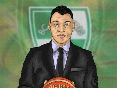 Šarūnas Jasikevičius - Šaras anime basketball basketball player cartoon cartoon character cartoon illustration character character design coach euroleague illustration lithuania mobar mobar design molten team zalgiris