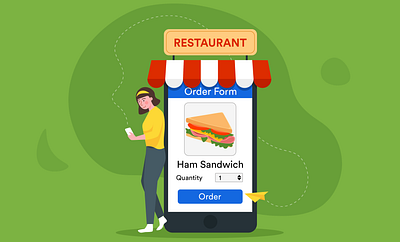 online restaurant ordering adobe banner design blog post flat illustration illustrator jotform online ordering order form restaurant