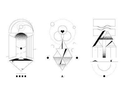 Symbols abstract abstract art architecture black white decorative design drawing geometry graphics illustration lineart lines minimal minimalism monochrome print sketch space sticker tattoo