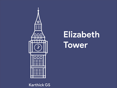 Elizabeth Tower branding digital art elizabeth elizabeth tower illustration karthick studios line drawing london sketch tower