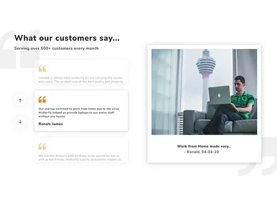 Customer Reviews animation carousel clean customer reviews dailyui design feedback feedbacks memories minimalist motion design polaroids reviews scroll testimonial testimonials ui ux website website design