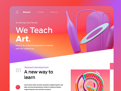 Art - landing page concept 3d art art artwork design gradient interface landing design landing page design landingpage minimal ui uidesign uxdesign web