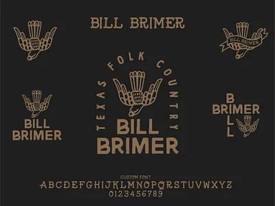 Bill Brimer Logo Sheet band bird design font hand drawn illustration logo music musician tattoo texas text type vector