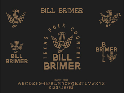 Bill Brimer Logo Sheet band bird design font hand drawn illustration logo music musician tattoo texas text type vector