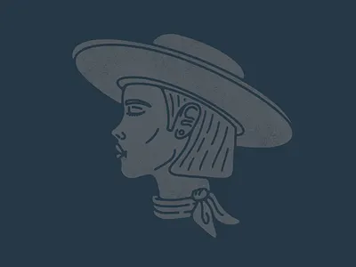 Cowgirl Profile bandana cowgirl cute desert design drawing girl hat illustration side texas vector western