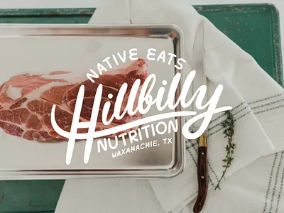 Hillbilly Nutrition Logo art branding design drawing food illustration logo logo design texas vector western