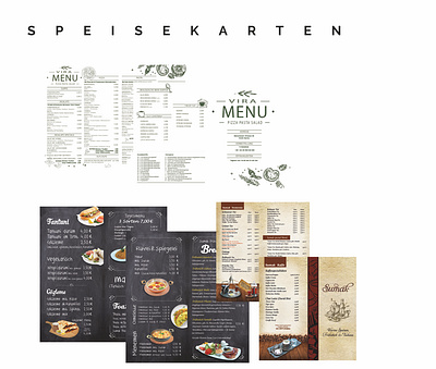 Speisekarten design grafikdesign illustration