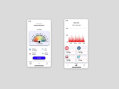 Internet Speed Test-0-Meter app concept design flat illustration interaction internet speed test speed test app ui uiux user experience userinterface ux