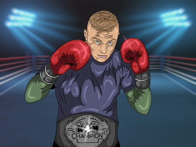 Sergej Maslobojev - Kuvalda anime boxing cartoon cartoon character cartoon illustration champion character character design design fighter illustration kickboxing kokeshi kuvalda kuvaldateam lithuania maslobojev mobar design ring sergej