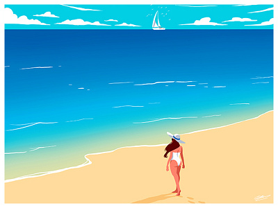 PLAYA art beach design dessin drawing girl illustration illustration art playa sea summer summertime sun woman
