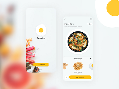 Fried Egg Food App Design adobe adobexd android design designer egg figma design figmadesign food fried fried chicken illustration illustratot inspiration mockup ui uid ux xd