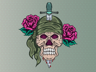 Pirate skull anime armed forces army blood cartoon cartoon character cartoon illustration character character design dead design illustration mobar design pirate pirates of the caribbean roses skull skull art skull logo skulls