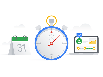 Google Speed Vs. Quality Illustration calendar google illustration stopwatch vector