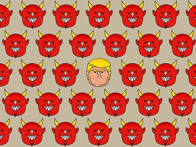Devil Pattern angry character design devil evil horn madness pattern president putin satan trump