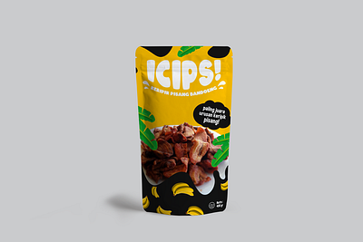 Icips Banana Chips Packaging Pouch brand brand design brand identity branding branding design design design packaging designs logo logo design packagedesign packaging packaging design