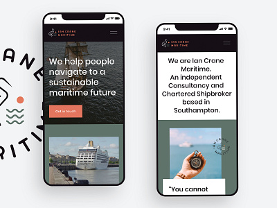 Ian Crane Maritime brand branding crane customer journey experience design graphic design maritime mobile mobile ui ui user experience user interaction userinterface ux web web design webdesign