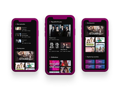 Video streaming app app design mobile