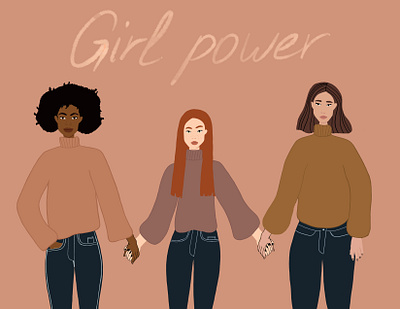 Girl Power feminism girlpower girls graphic illustration