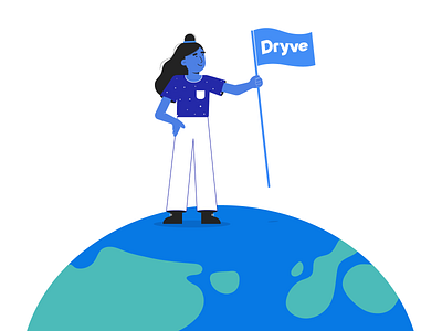 Conquering the world 2d character flat girl illustration illustrator onboarding world
