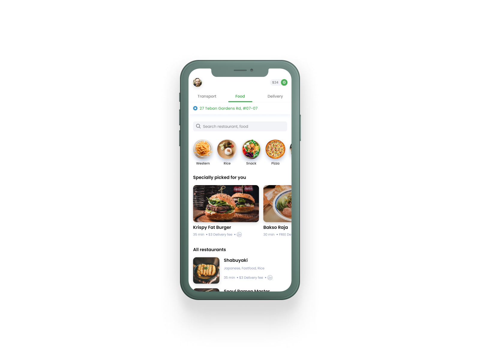 SuperApp Food homescreen by Borrys Hasian on Dribbble