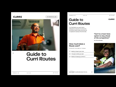 Curri | Routes Guides brand branding cars construction delivery identity logistics logo ordering people routes trucks
