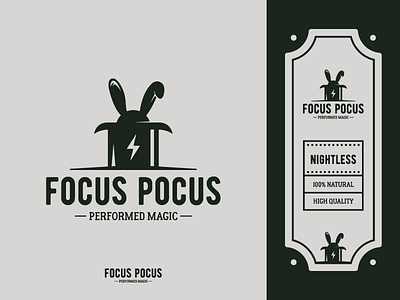 Focus Pocus - Vintage energy drink brand design brand identity branding energy graphic design hand draw hat identity illustrator logo logodesign logomark logos magic magician rabbit retro vintage