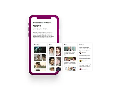 Video streaming show screen design mobile simple
