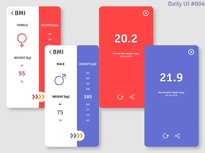 Daily UI 004 - Calculator 004 bmi calculator daily dailyui figma gender height ui weight