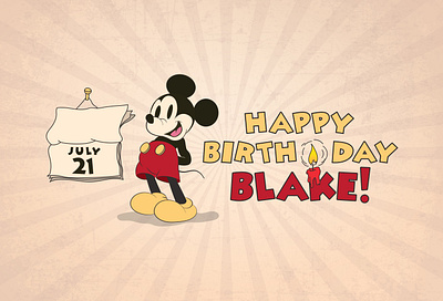 Mickey Mouse - Happy Birthday Card birthday birthday card disney illustration mickey mickeymouse