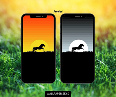 Phone wallpapers background design flat horse illustration minimal minimalism minimalist mobile moon sun sunset wallpaper wallpaper design wallpapers