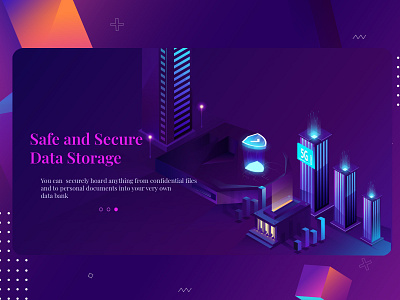 Data storage adobe illustration background bank cite city cityscape data dribbble dribbblers gradient illustration isometric landing page night ui vector web design