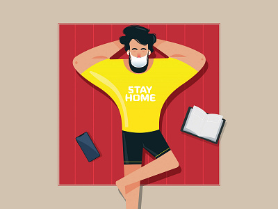 STAY HOME app app design covid19 design digital illustration dribbble best shot graphic illustration lockdown logo musicapp uidesign uiinspiration vector webdesign