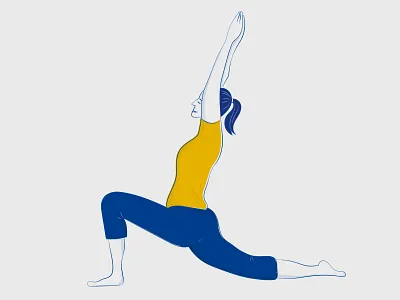 Warrior pose Illustration fitness health healthy illustration warrior warrior pose yoga yoga illustration yoga pose