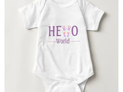 Hello World One piece babies baby baby shower girl girls hello helloworld onepiece pretty zazzle