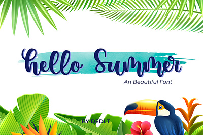 Hello Summer Font birthday card branding branding design font font design handwritten logo script font