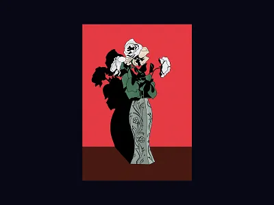 Roses design flowers illustration procreate red texture