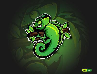 Chameleons mascot logo branding gradient color illustration logo mascot logo vector