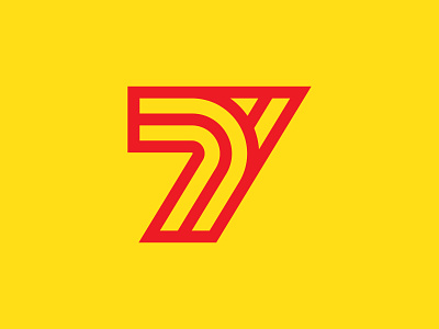 7 + Y Logo 7 artist available branding creative design flat graphicdesign icon illustration illustrator logo logodesign red sale simple y yellow