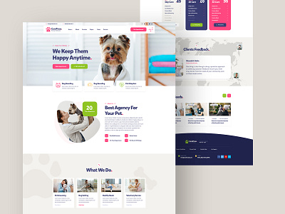 CarePress Pet Care Website Design adoption app care care app carepress clients footer header landingpage minimal news pet pet care service ui ui design ux ux design website website design