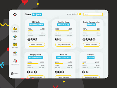 Team App Concept app branding dashboard internal branding project management team app ui ux