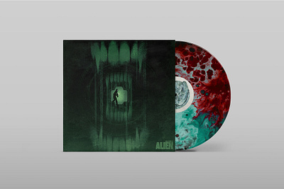 Alien [1979] OST Vinyl Concept alien concept design film glow in the dark horror mockup photoshop product design record sci fi soundtrack vinyl vinyl record