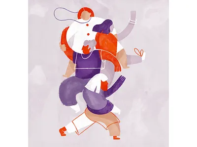 Danse, Danse brush illustration pastel portrait texture women women empowerment women in illustration