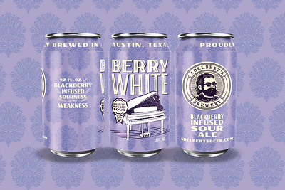 Adelbert's Brewery Berry White beer beer can beer can design illustration matt thompson package design sour type typography