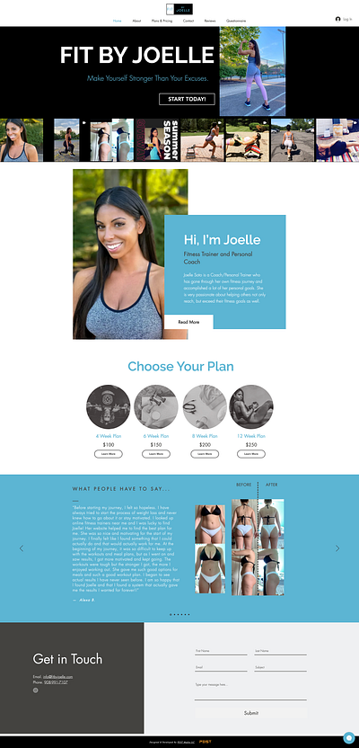 FIT By Joelle - Online Fitness Trainer design fitness modern modern design trainer ui web design webdesign website website design