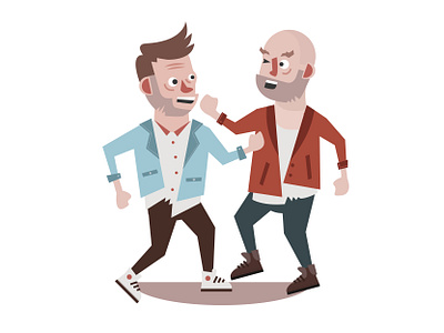 Characters fight club cartoon character character design characters design illustration vector